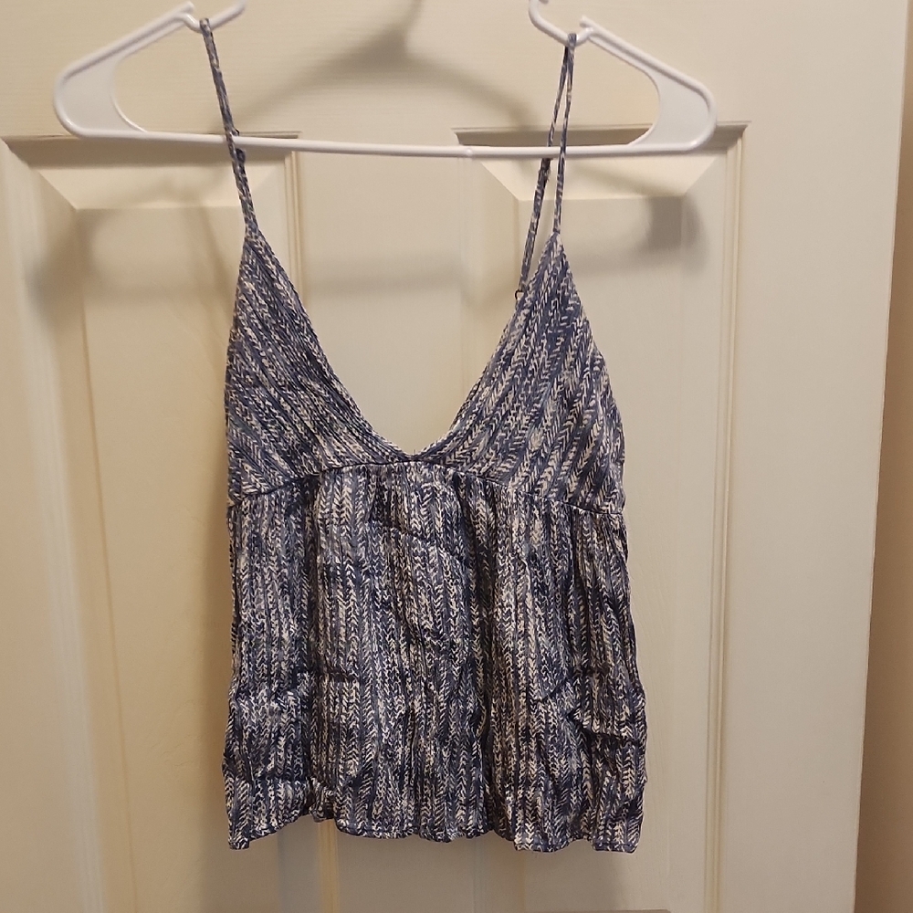 Blue Patterned Women's Cropped Top
